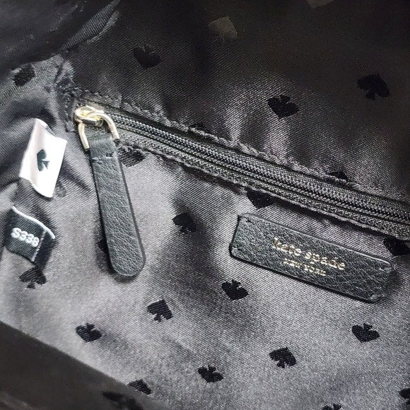 Kate Spade Black Pebbled Leather Mini Backpack Purse with Gold Hardware - Picture 10 of 11